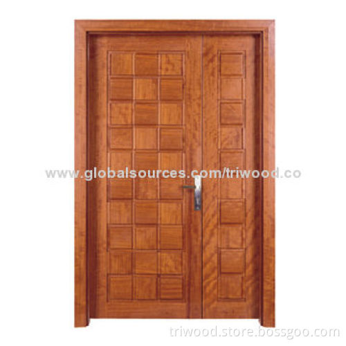 Wooden Door, Laminated Timber Material with Natural Wood Veneer and Eco-friendly Paint